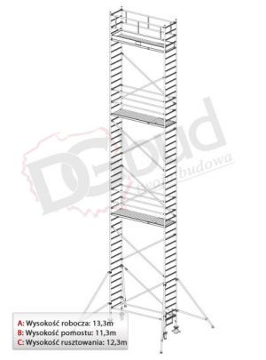 Rusztowanie przejezdne aluminiowe- STABILO 1000 | wys. rob. 13,3m